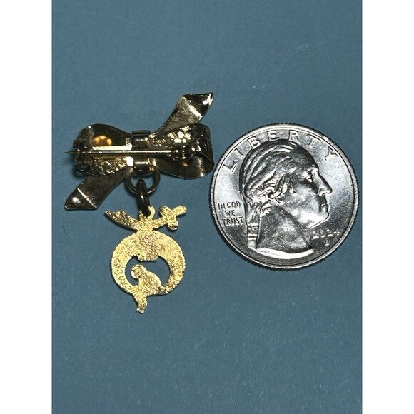 Vintage Freemason Bow Masonic Shriners Pin Fraternal Jewelry - Picture 2 of 2